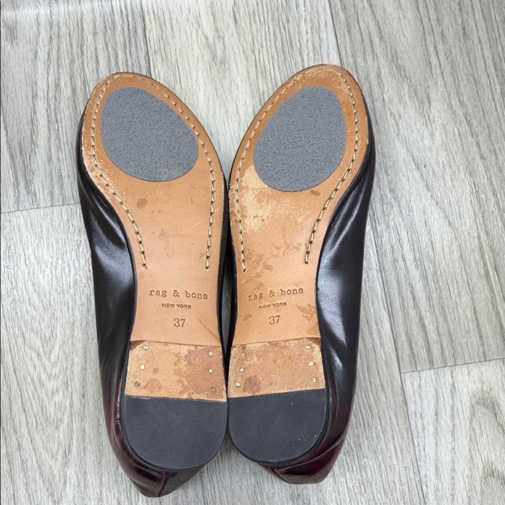 rag & bone Dark Burgundy Women's Flats - Picture 9 of 10